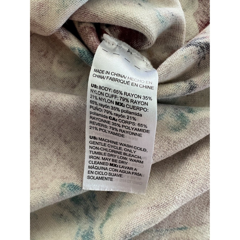 Chicos Floral Impress V-Neck Sweater Pullover Rayon Blend 0 Small Multicolor NWT - Picture 8 of 8